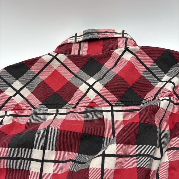 Obey‎ Flannel Shirt Button Down Mens Size Medium Red Checkered Long Sleeve - Picture 15 of 15